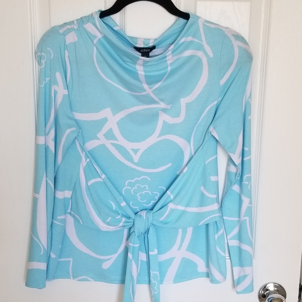Alfani Rayon Blend Tie Front Top